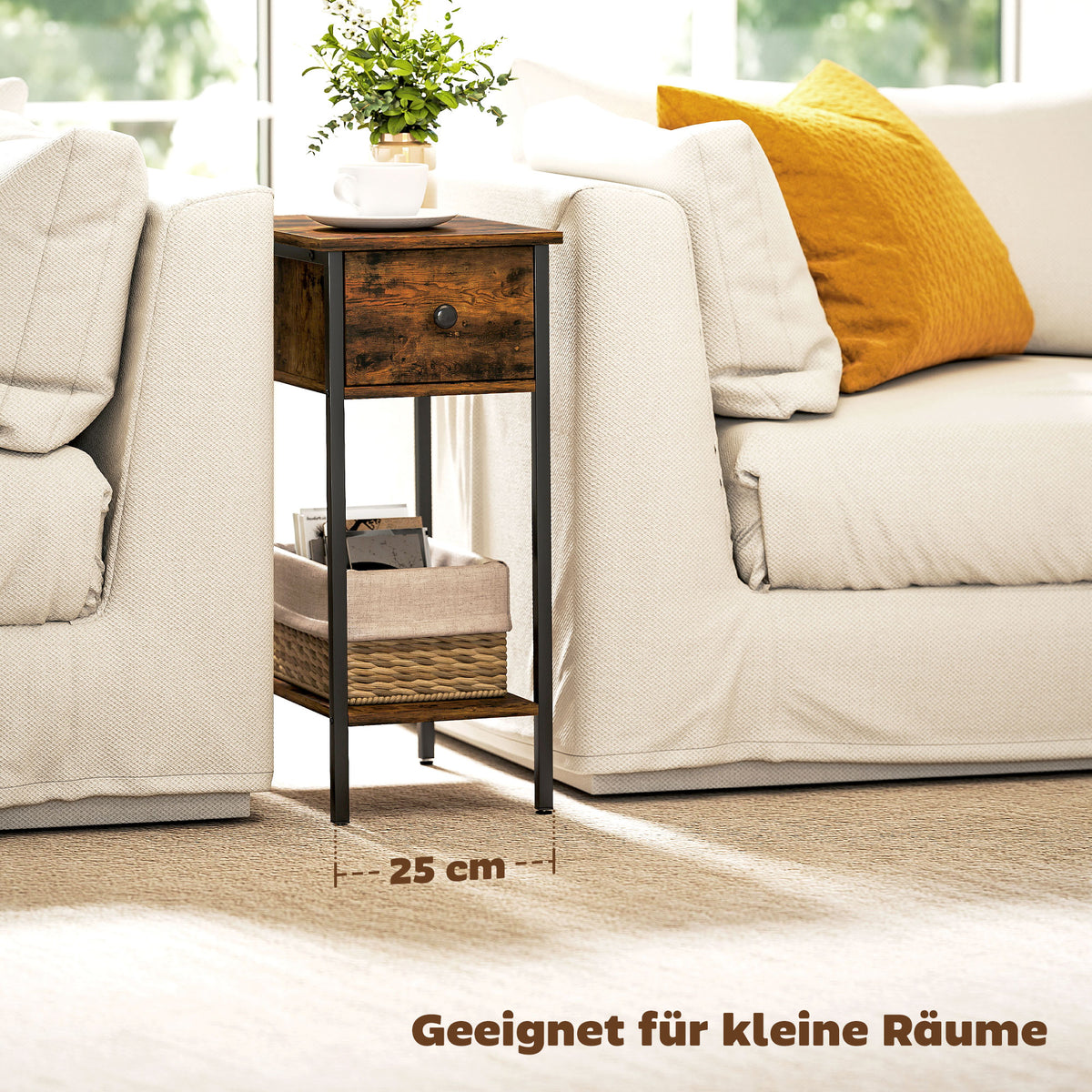 Beistelltisch mit Schublade und offenem Fach