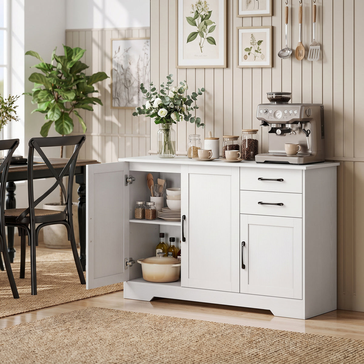 Sideboard 120 cm mit 2 Schubladen und 3 Türen