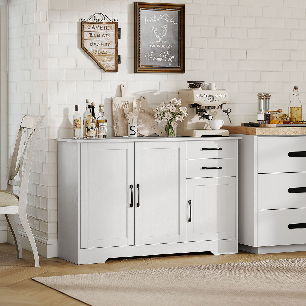 Sideboard 120 cm mit 2 Schubladen und 3 Türen