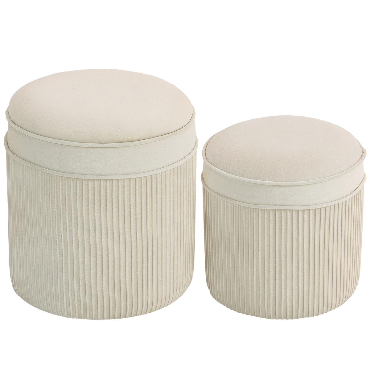 2er-Set Sitzhocker mit Stauraum und Deckel