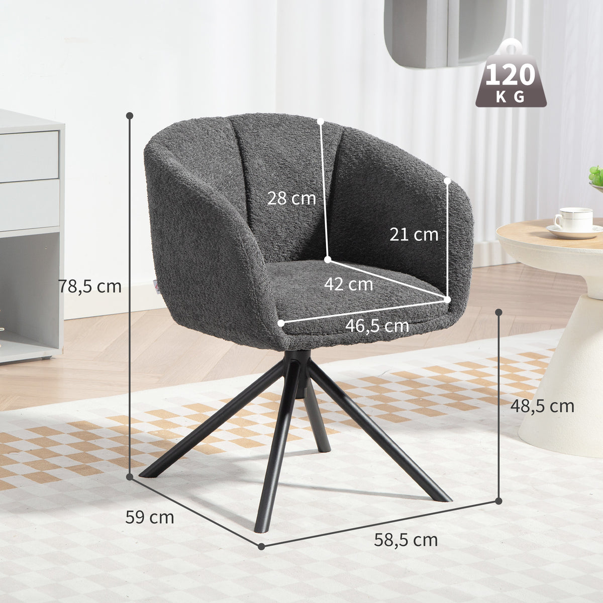 Drehbarer Polstersessel mit Sitzschale