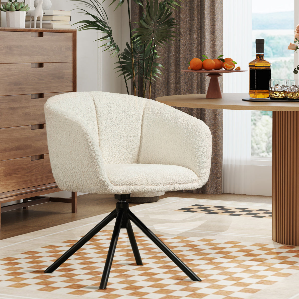 Drehbarer Polstersessel mit Sitzschale