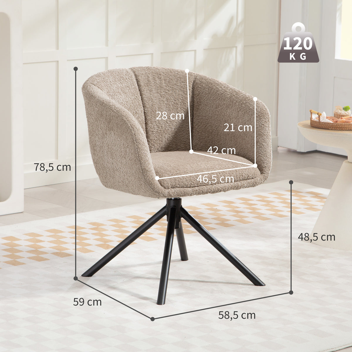 Drehbarer Polstersessel mit Sitzschale