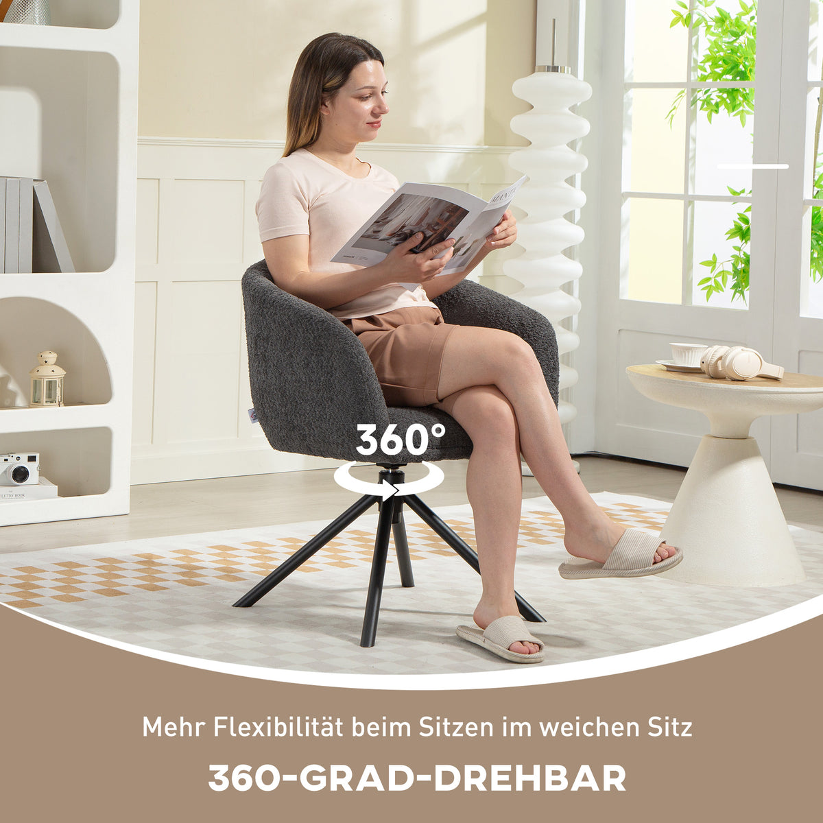 Drehbarer Polstersessel mit Sitzschale