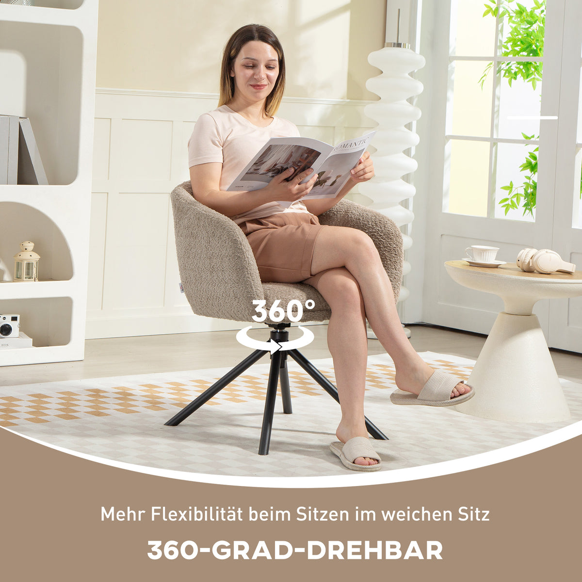 Drehbarer Polstersessel mit Sitzschale