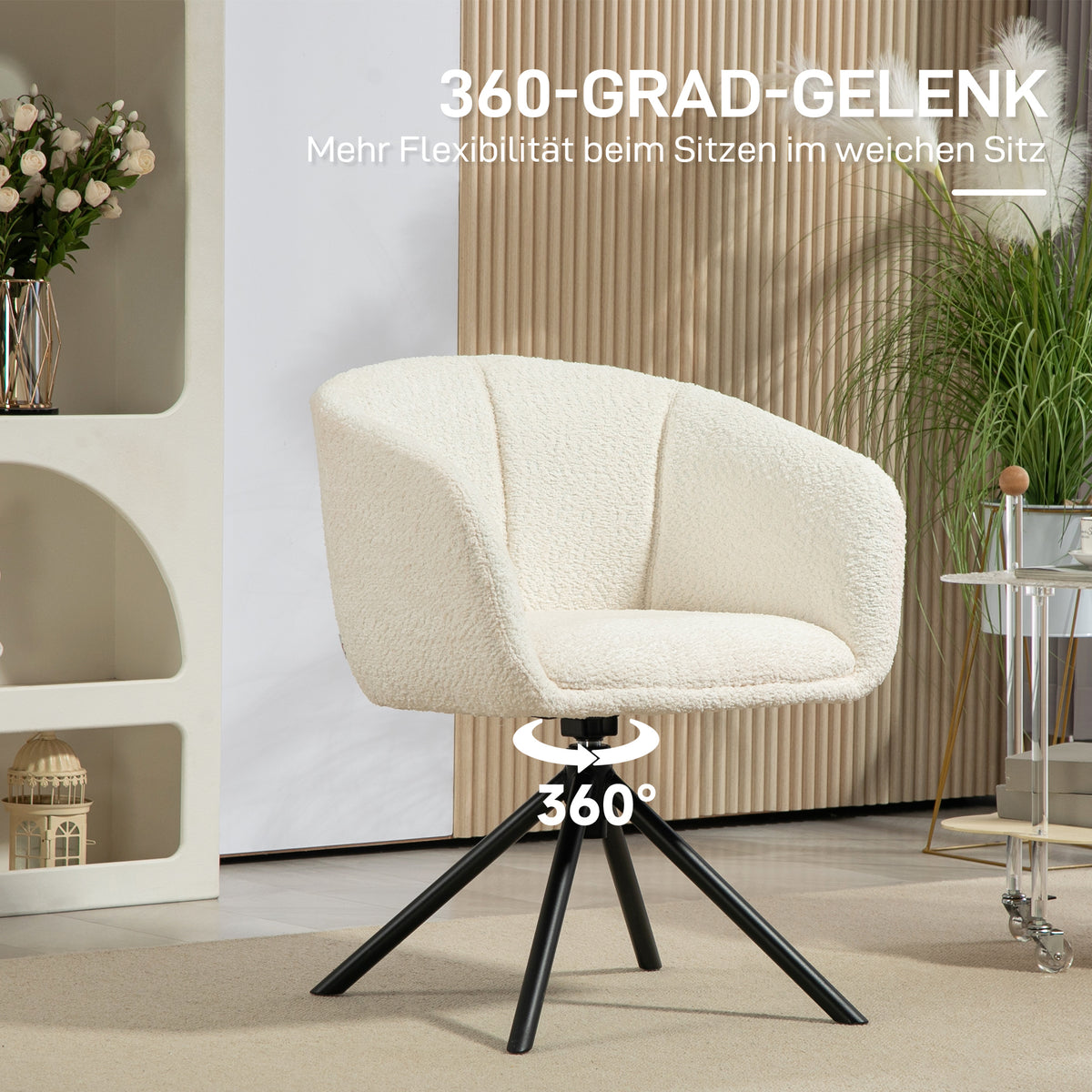 Drehbarer Polstersessel mit Sitzschale