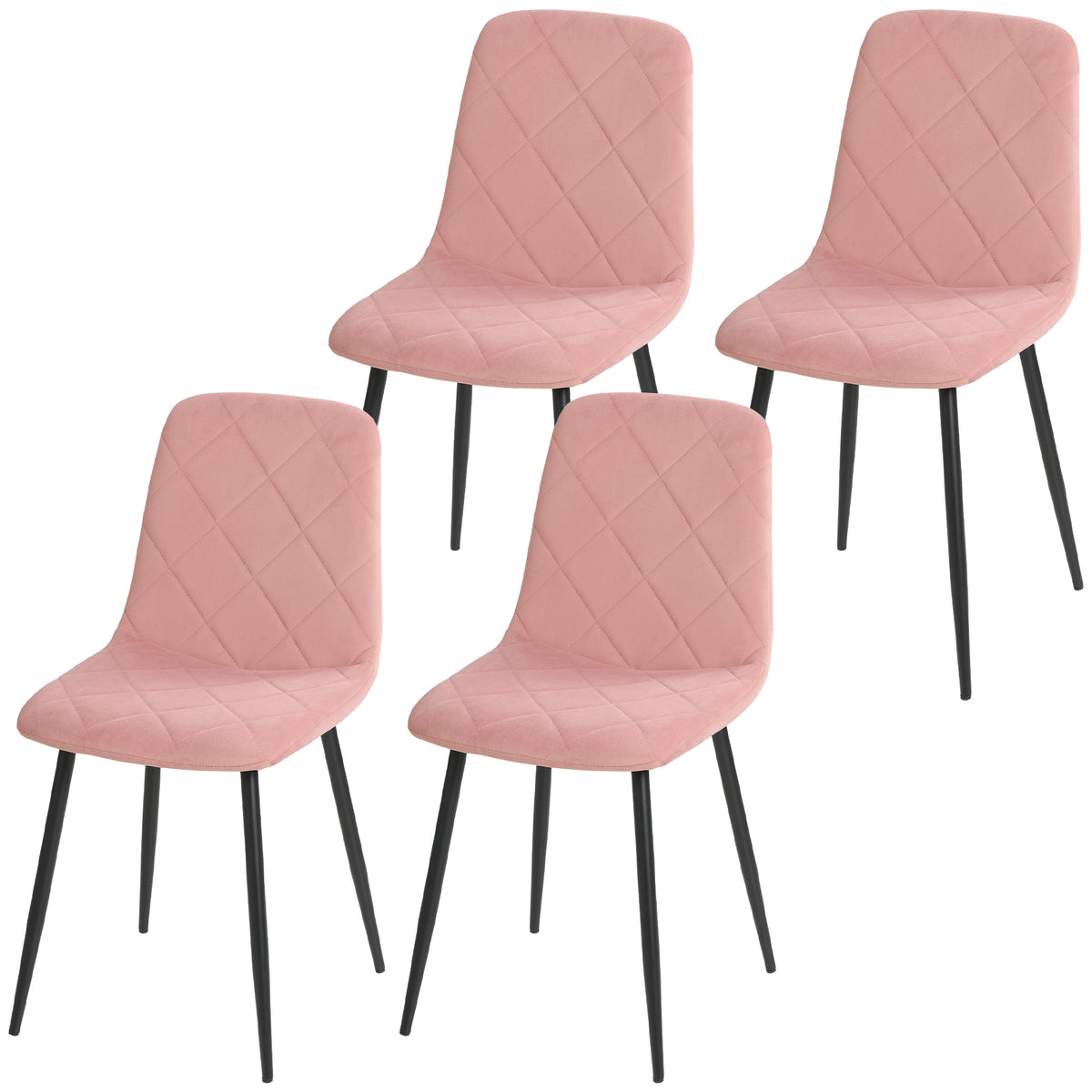 Esszimmerstühle im 4er-Set mit Samtoptik