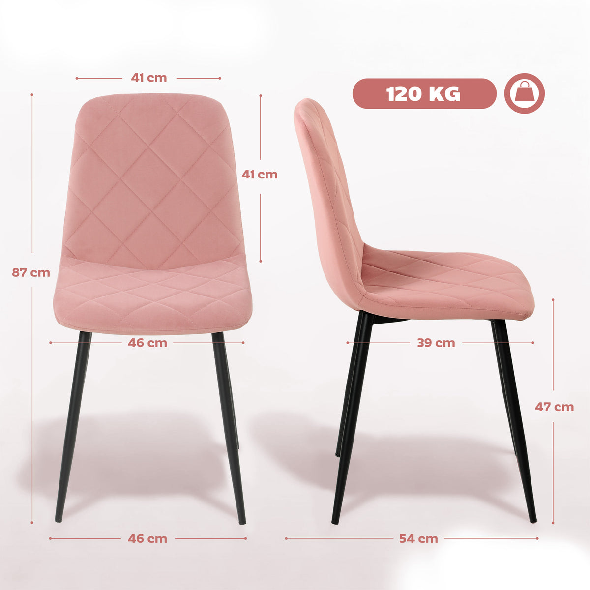Esszimmerstühle im 4er-Set mit Samtoptik