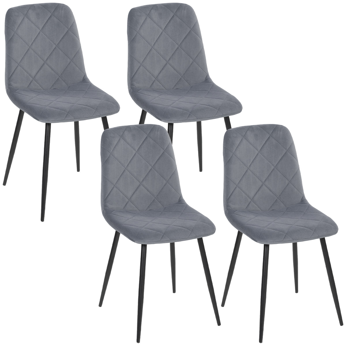 Esszimmerstühle im 4er-Set mit Samtoptik