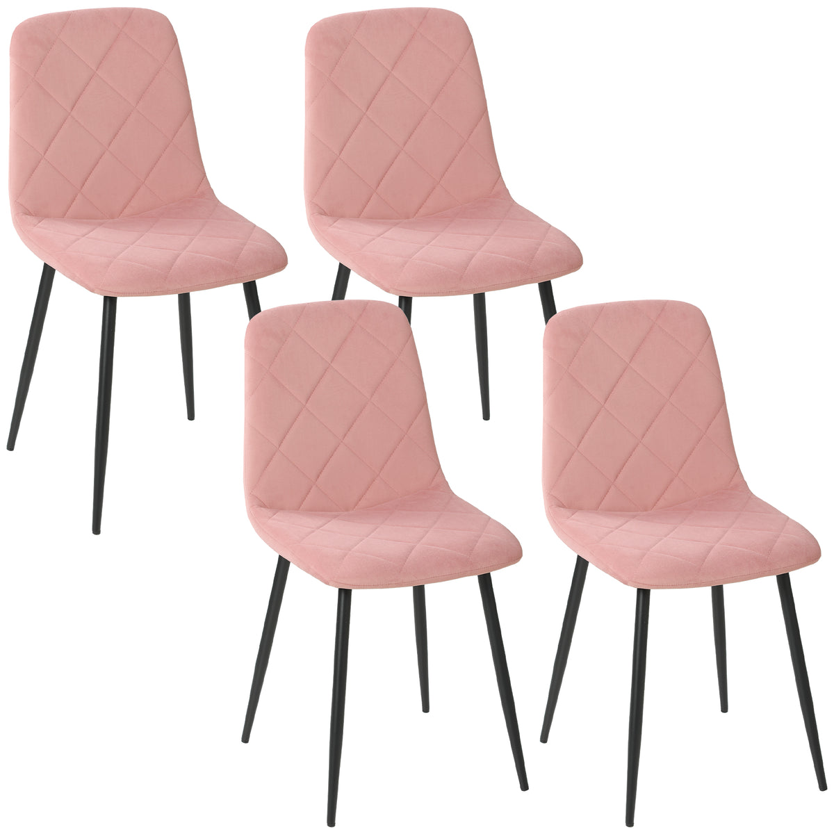 Esszimmerstühle im 4er-Set mit Samtoptik