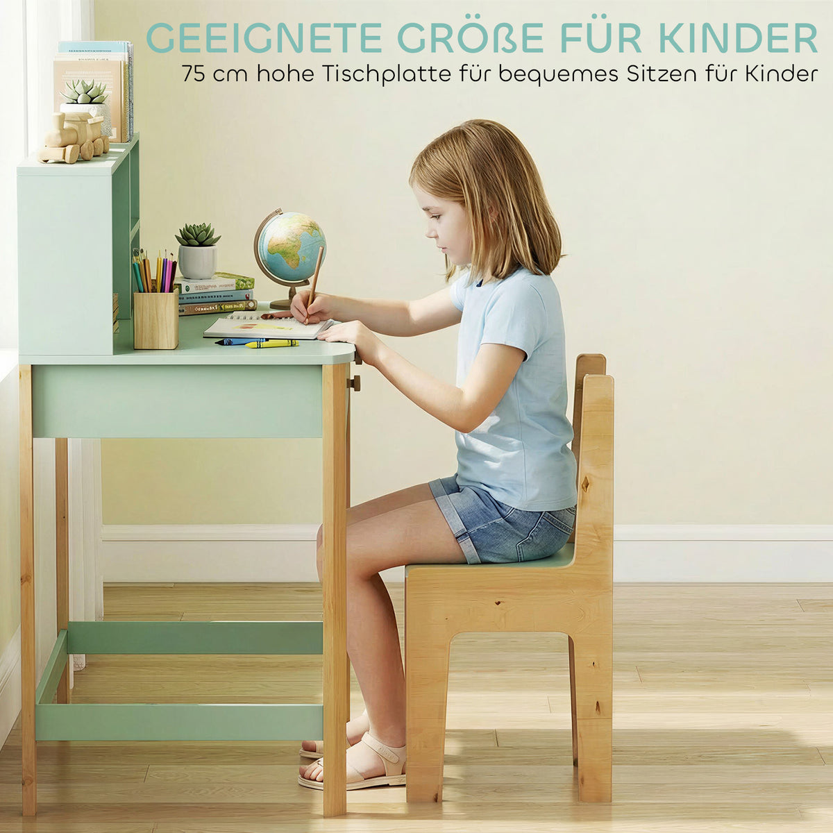 Kinderschreibtisch mit Aufsatz, Schubladen und Stauraum
