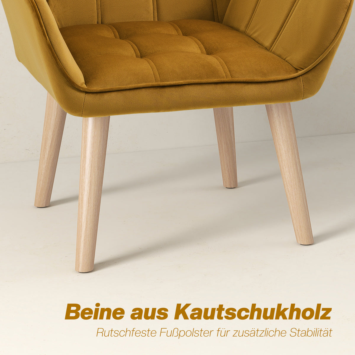 Polstersessel im Skandi-Design mit Samtoptik
