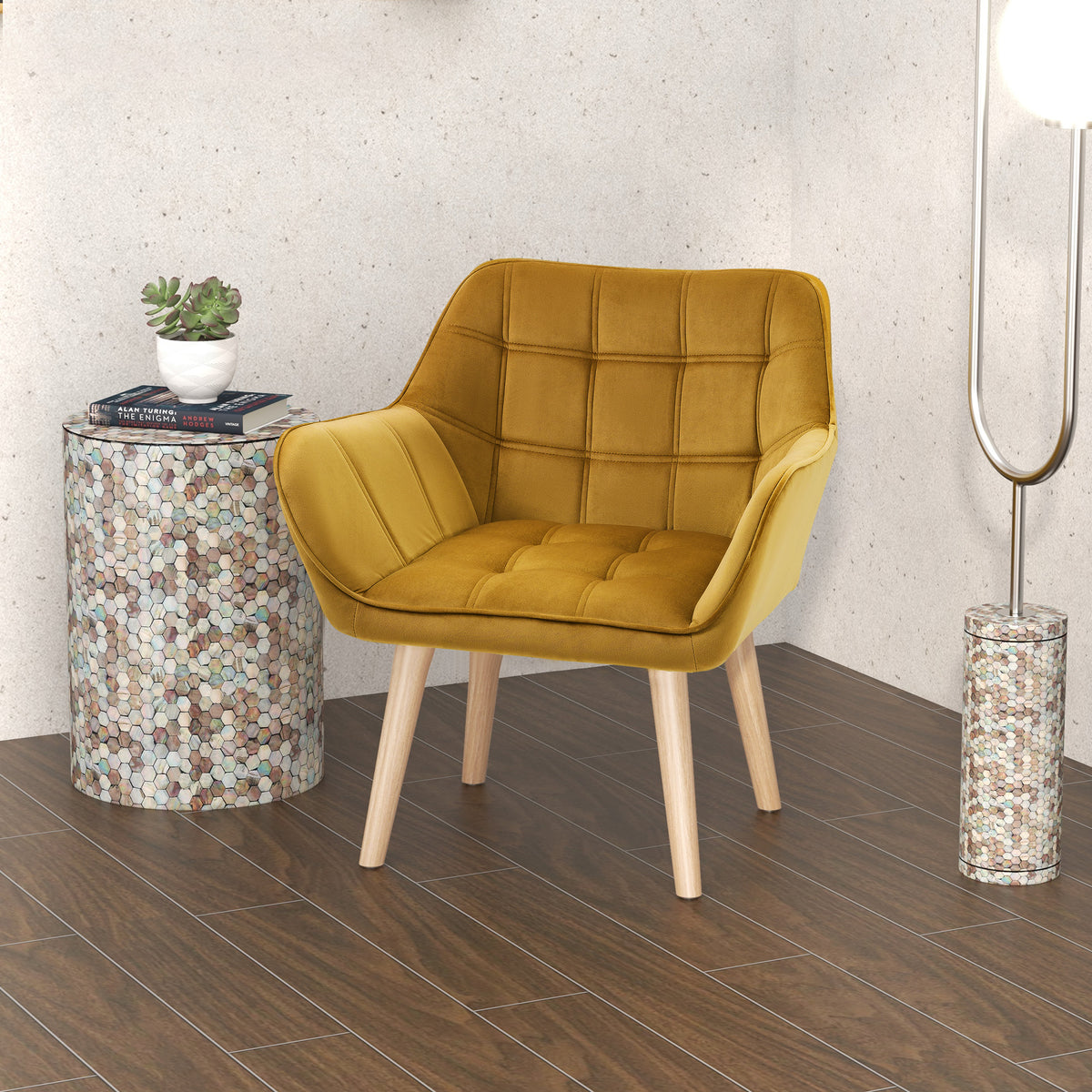 Polstersessel im Skandi-Design mit Samtoptik