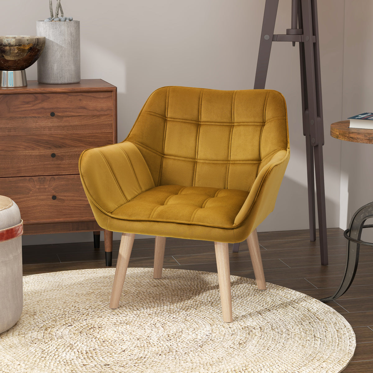 Polstersessel im Skandi-Design mit Samtoptik