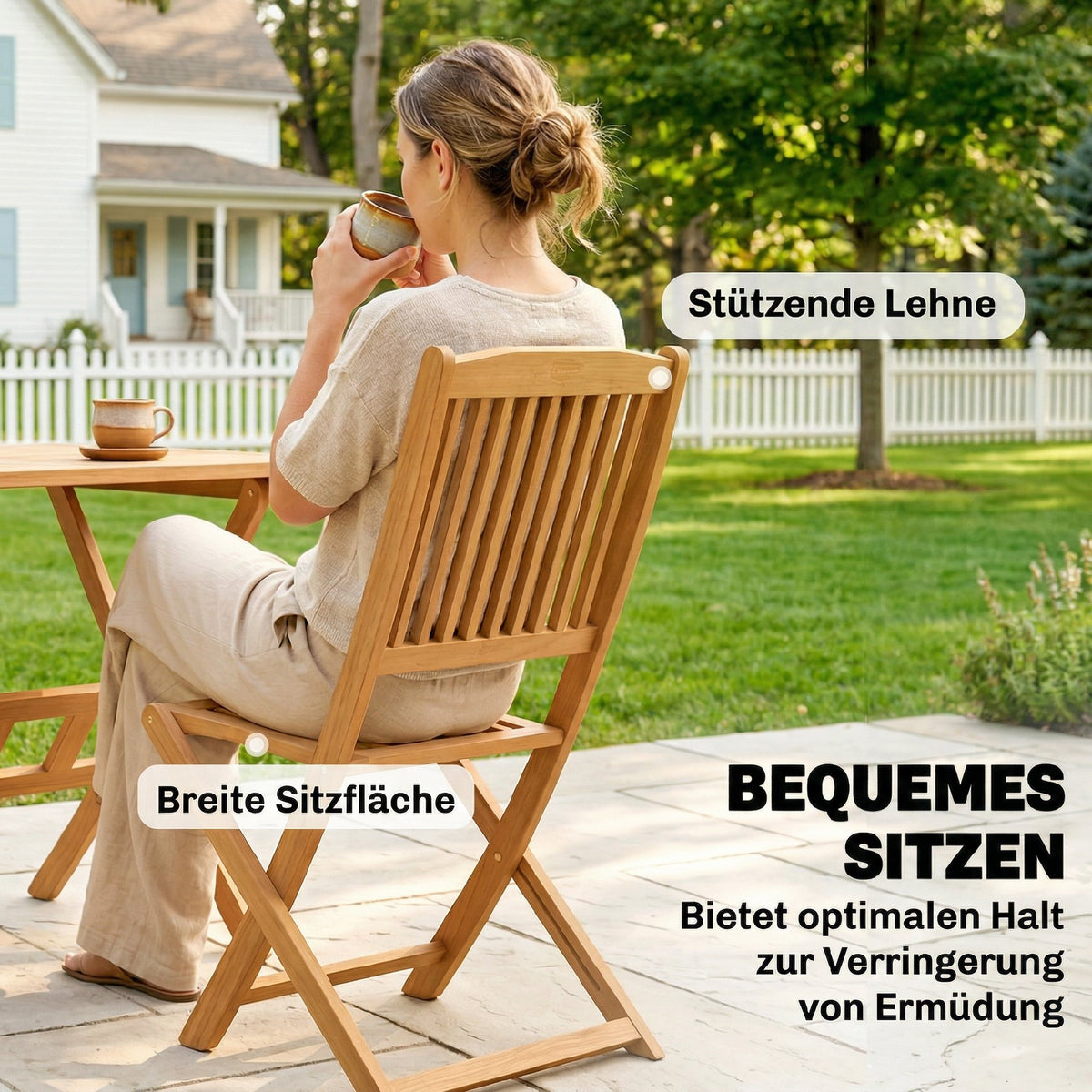 5-teiliges klappbares Gartenmöbelset aus Akazienholz
