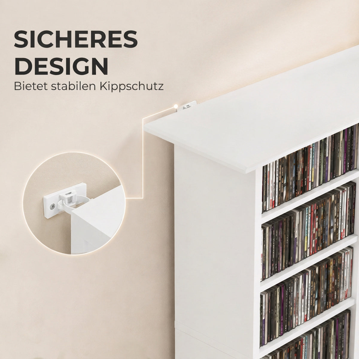 CD- und DVD-Regal mit 8 Fächern