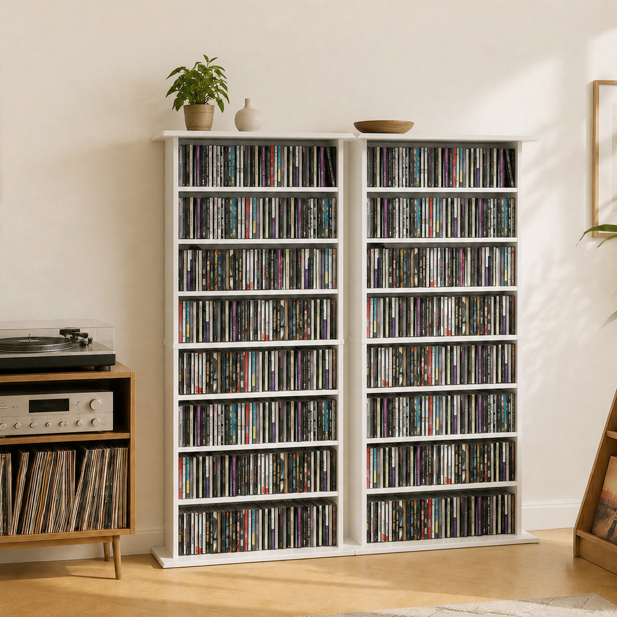 CD- und DVD-Regal mit 8 Fächern
