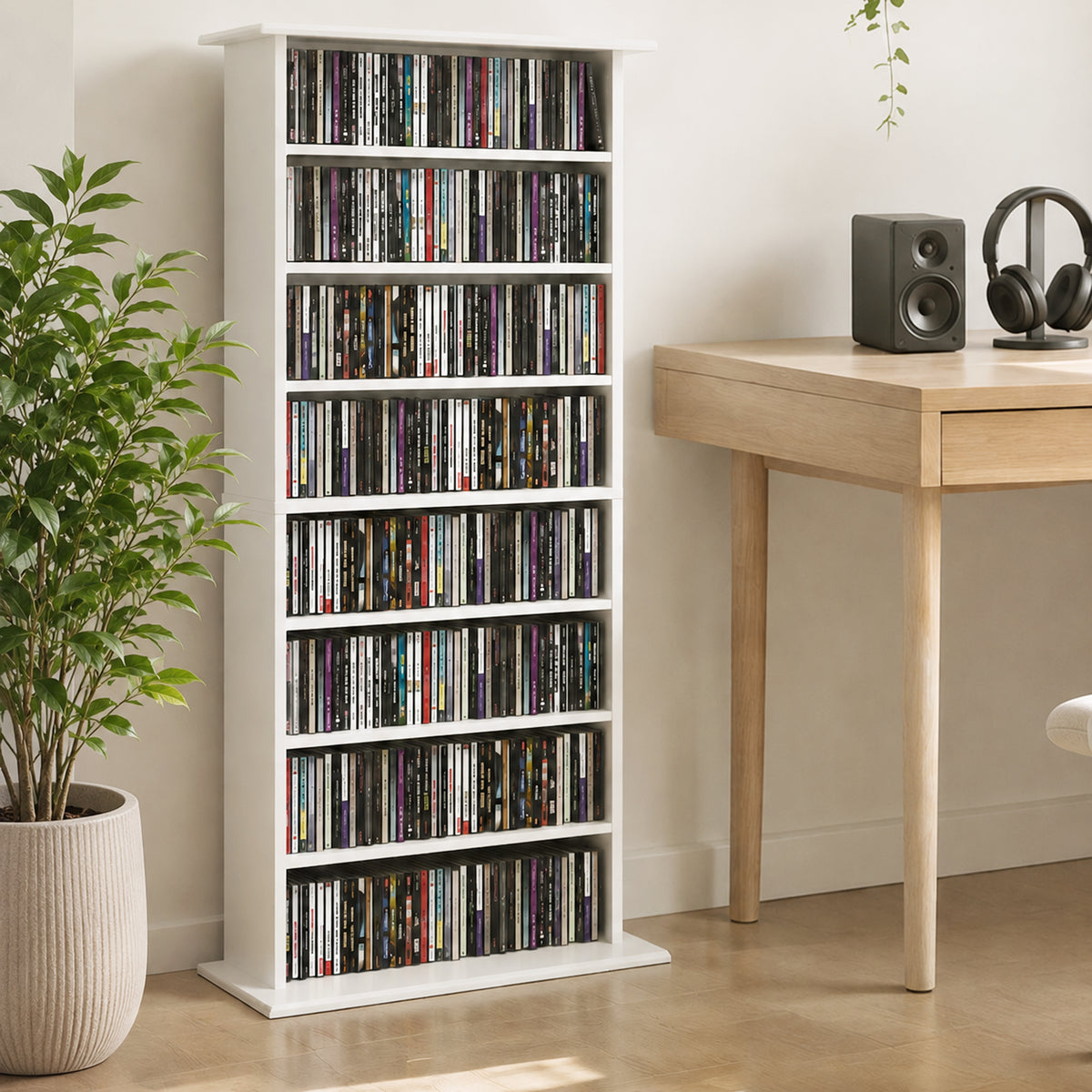 CD- und DVD-Regal mit 8 Fächern