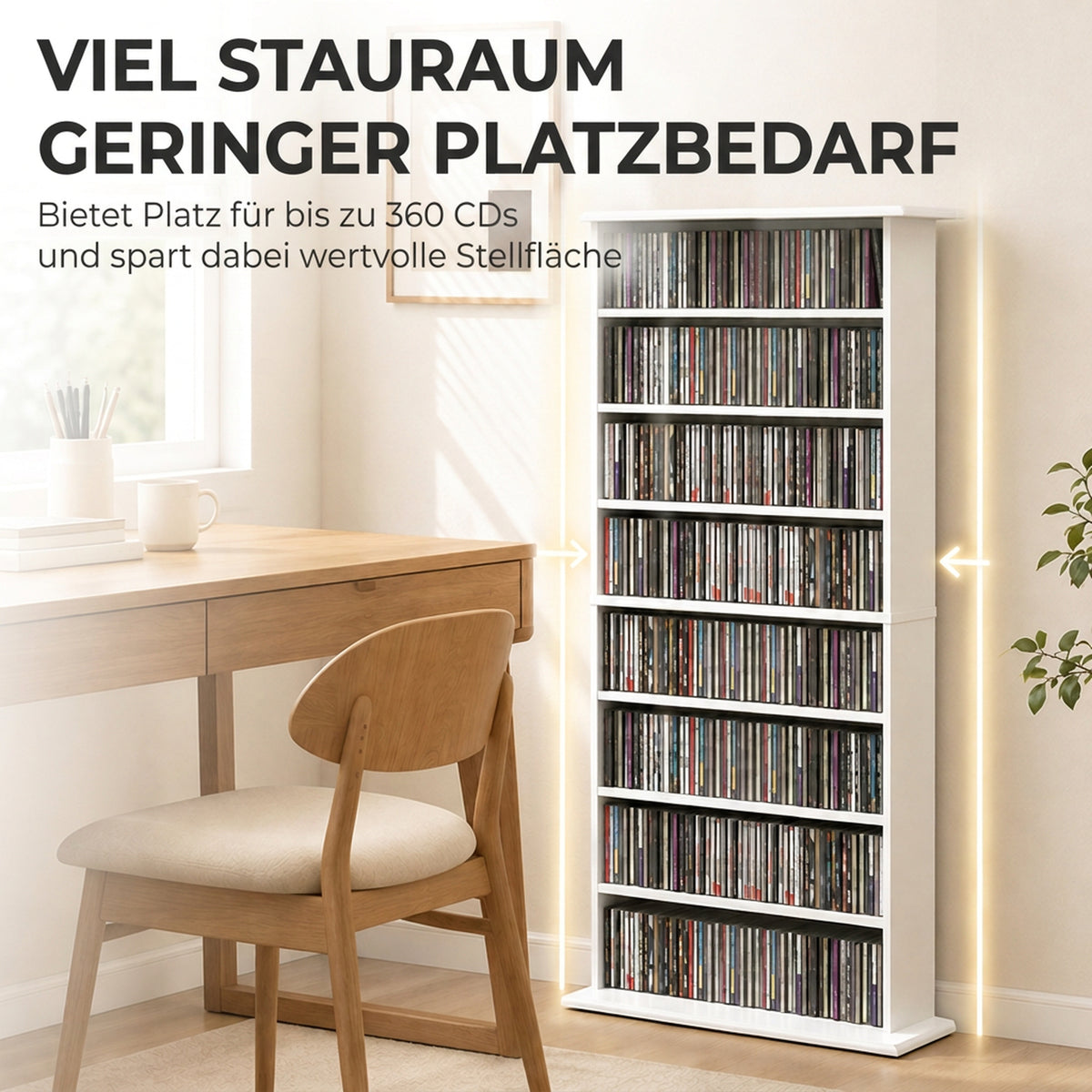 CD- und DVD-Regal mit 8 Fächern