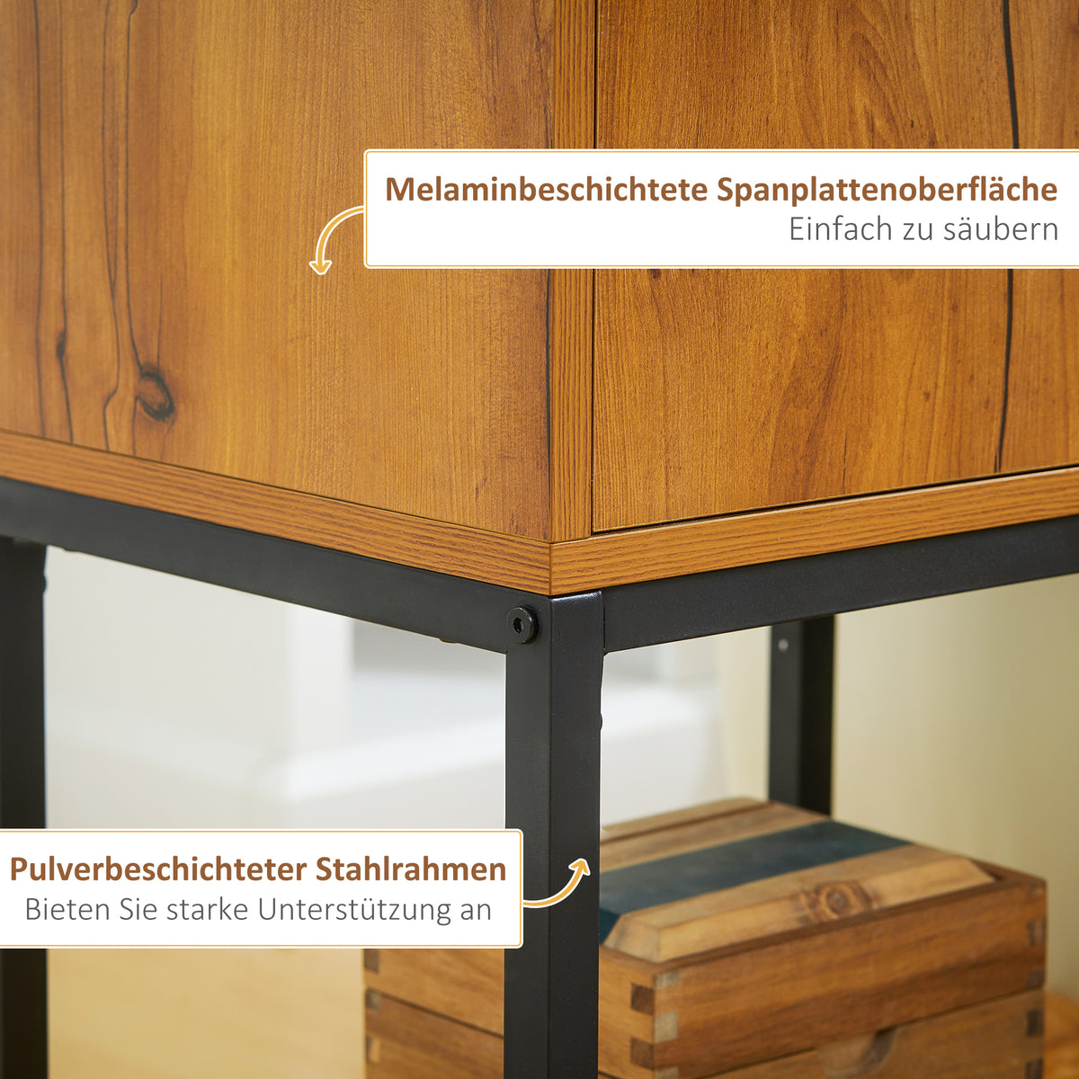 Konsolentisch mit Schrank in Naturholzoptik