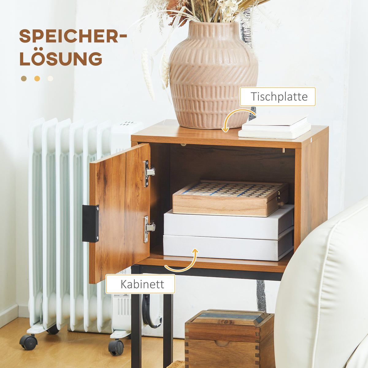 Konsolentisch mit Schrank in Naturholzoptik