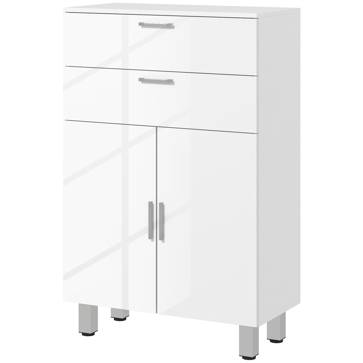 Badezimmerschrank mit 2 Schubladen und verstellbarem Regal