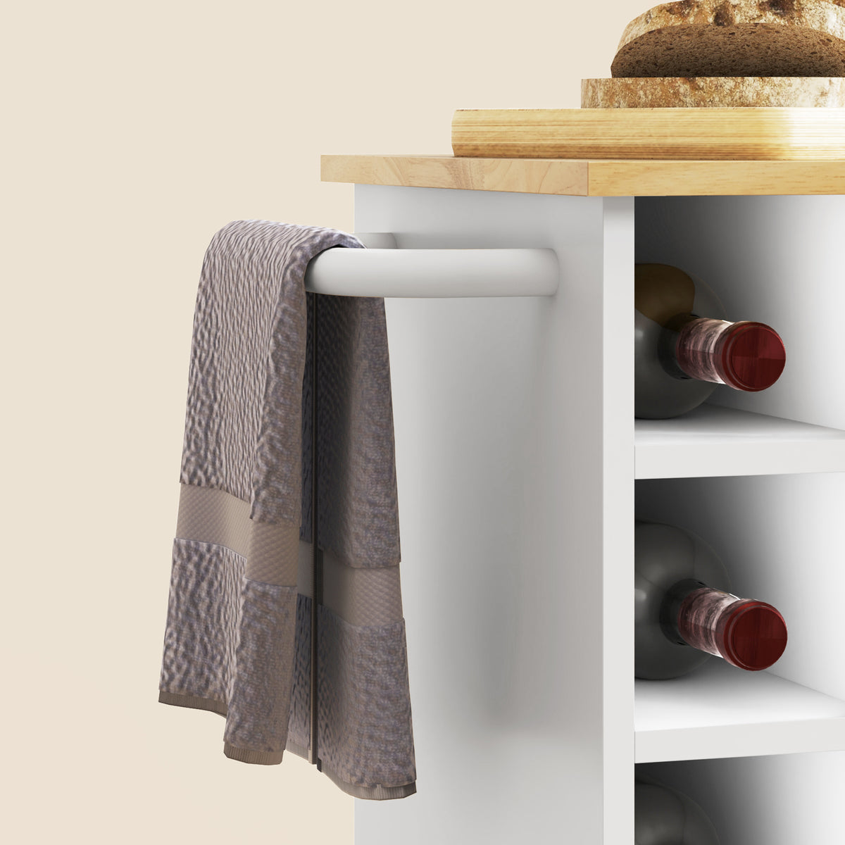 Küchenwagen mit Weinregalen und Soft-Close-Schrank