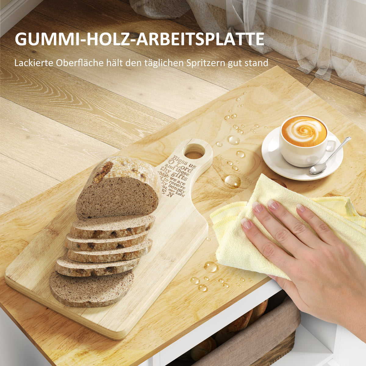 Küchenwagen mit Weinregalen und Soft-Close-Schrank