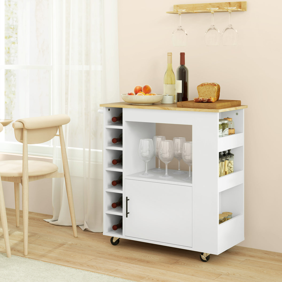 Küchenwagen mit Weinregalen und Soft-Close-Schrank