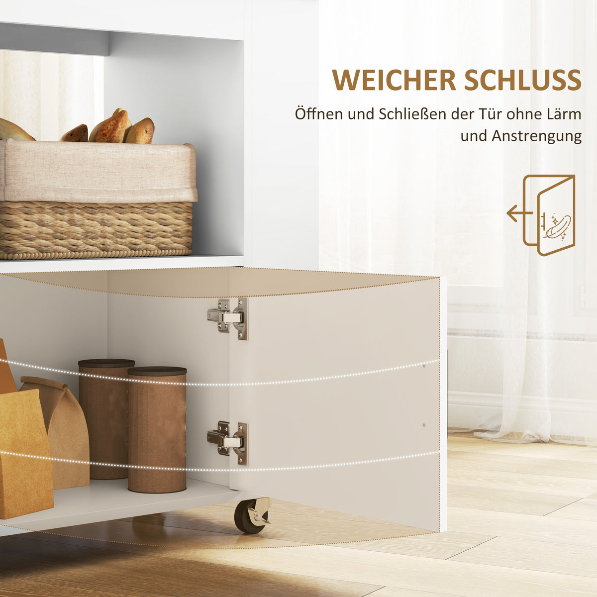 Küchenwagen mit Weinregalen und Soft-Close-Schrank