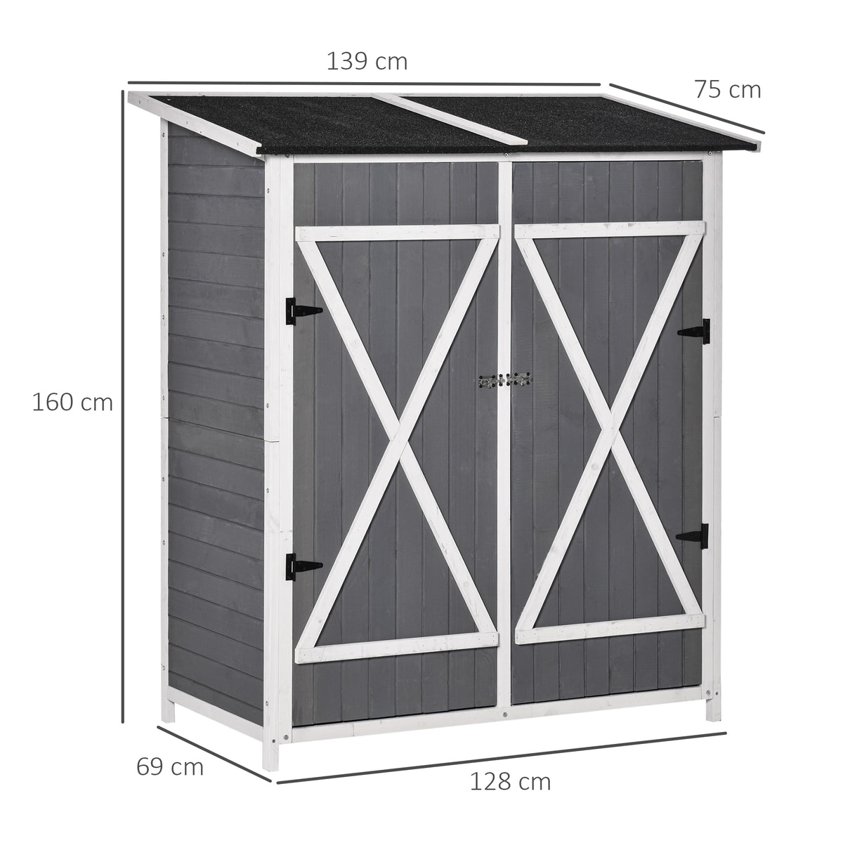 Gartenschrank aus Tannenholz mit Doppeltür