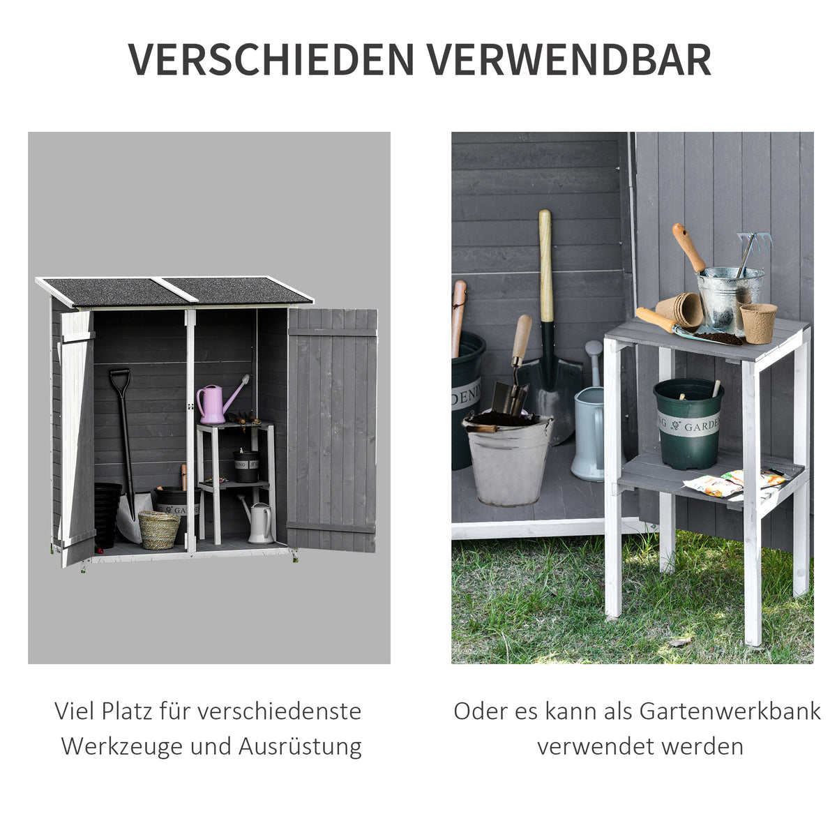 Gartenschrank aus Tannenholz mit Doppeltür