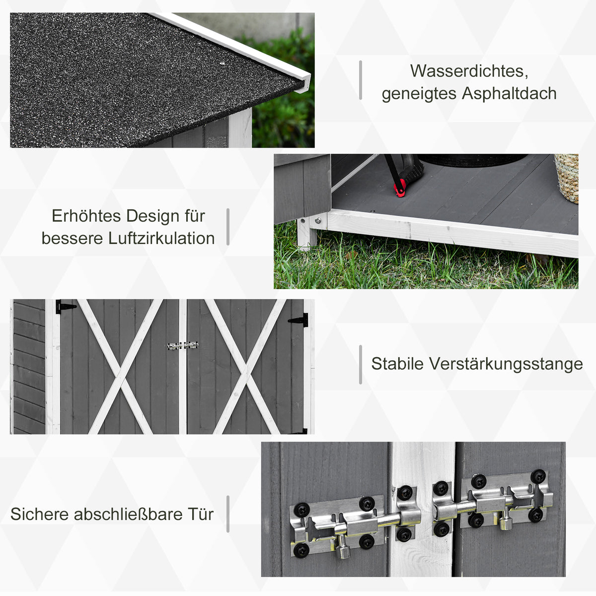Gartenschrank aus Tannenholz mit Doppeltür