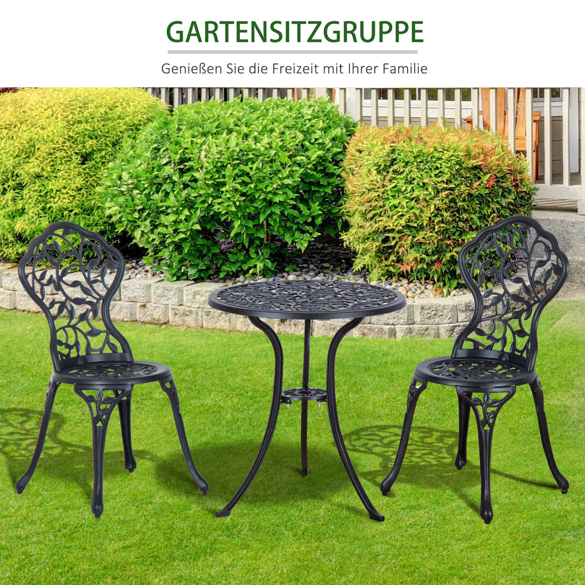 3-teiliges Bistroset aus Aluminiumguss für 2 Personen