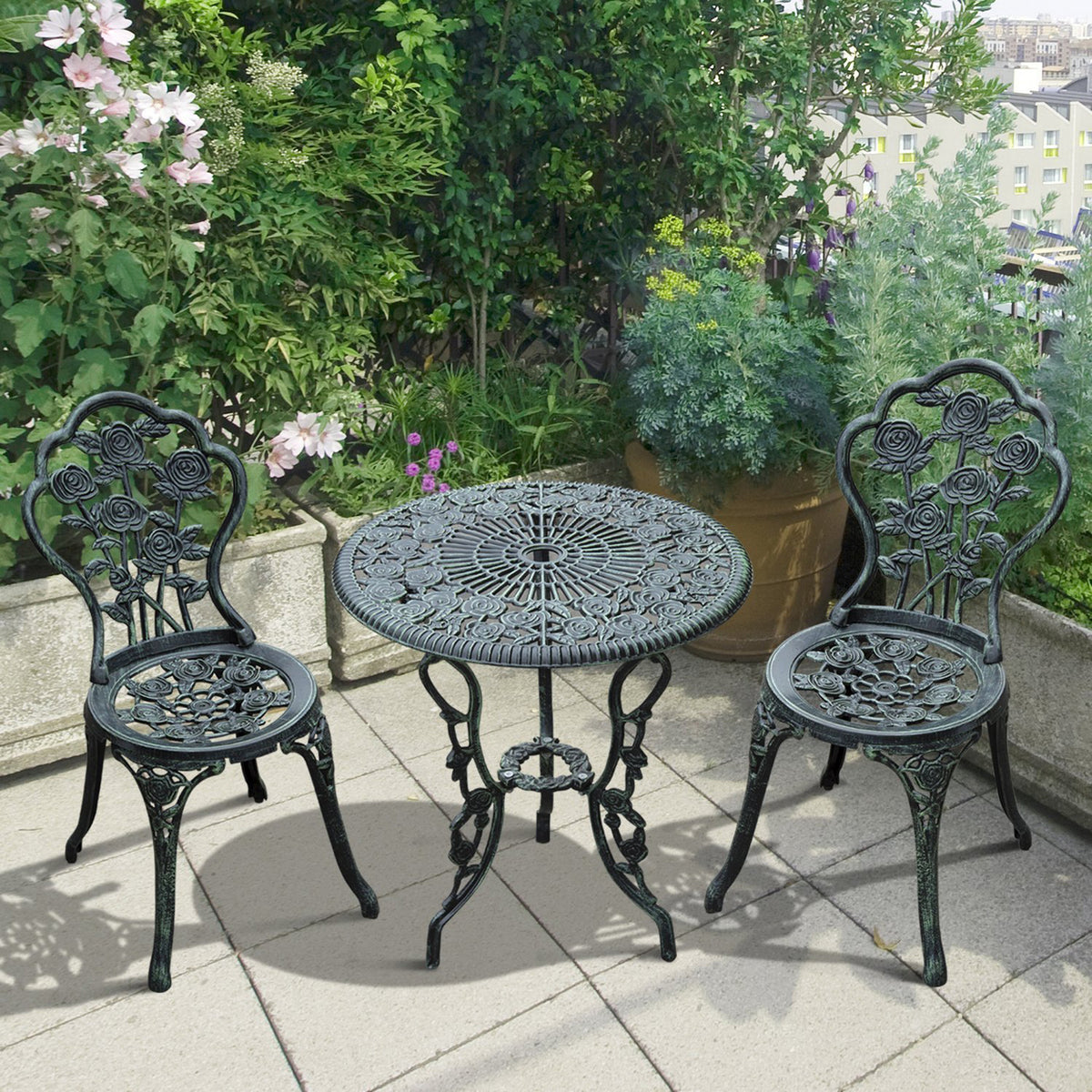 3-teiliges Bistroset aus Aluminiumguss für 2 Personen