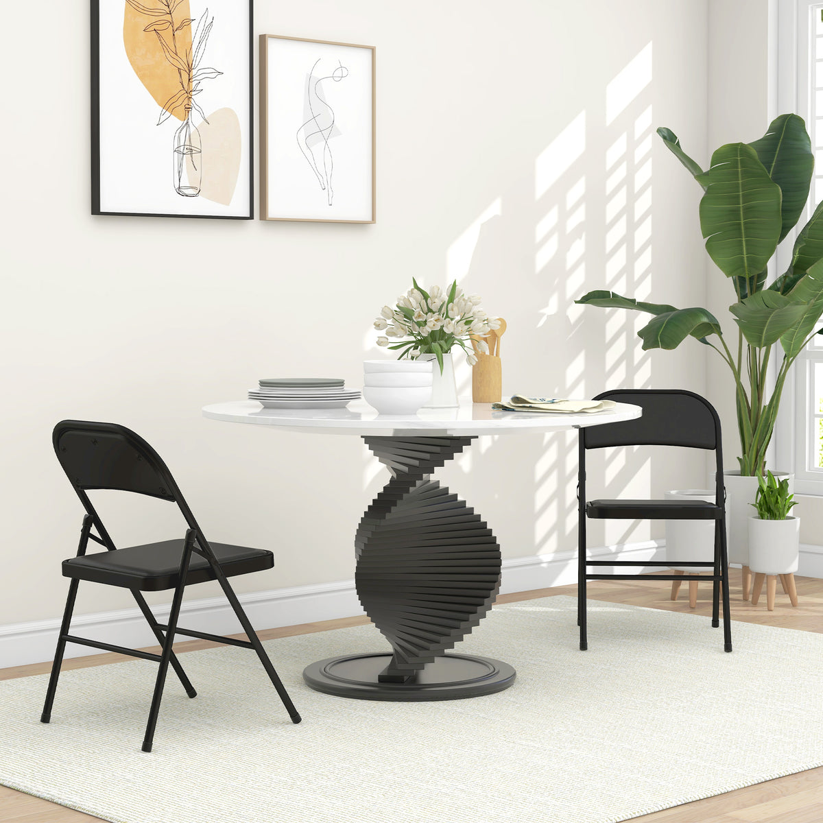 2er-Set Klappstühle aus Kunstleder