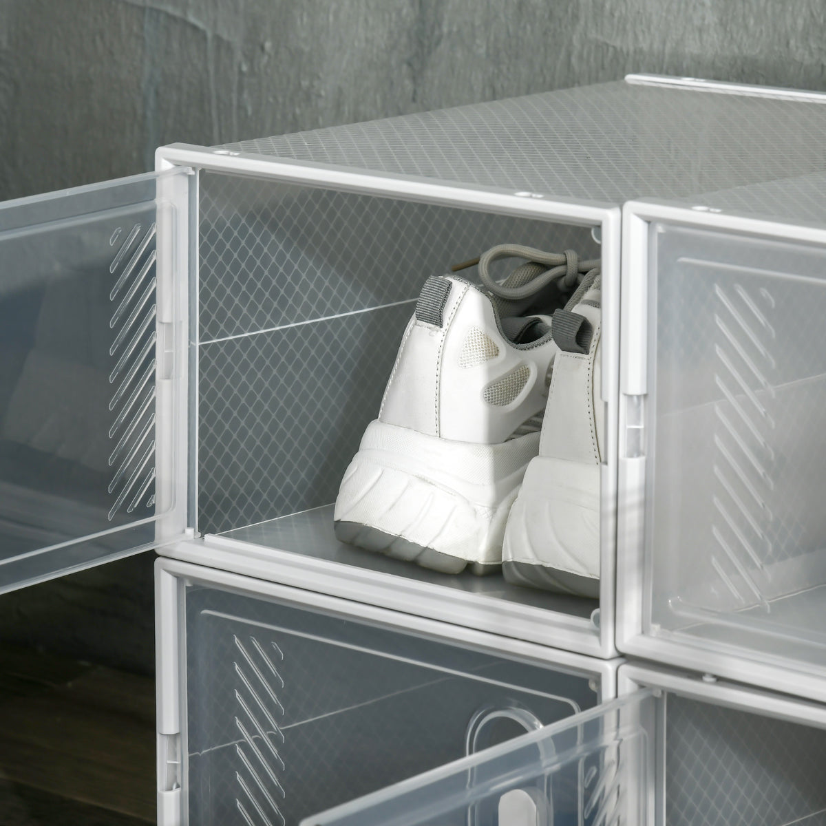 Modulares Schuhregal mit 8 Würfelfächern