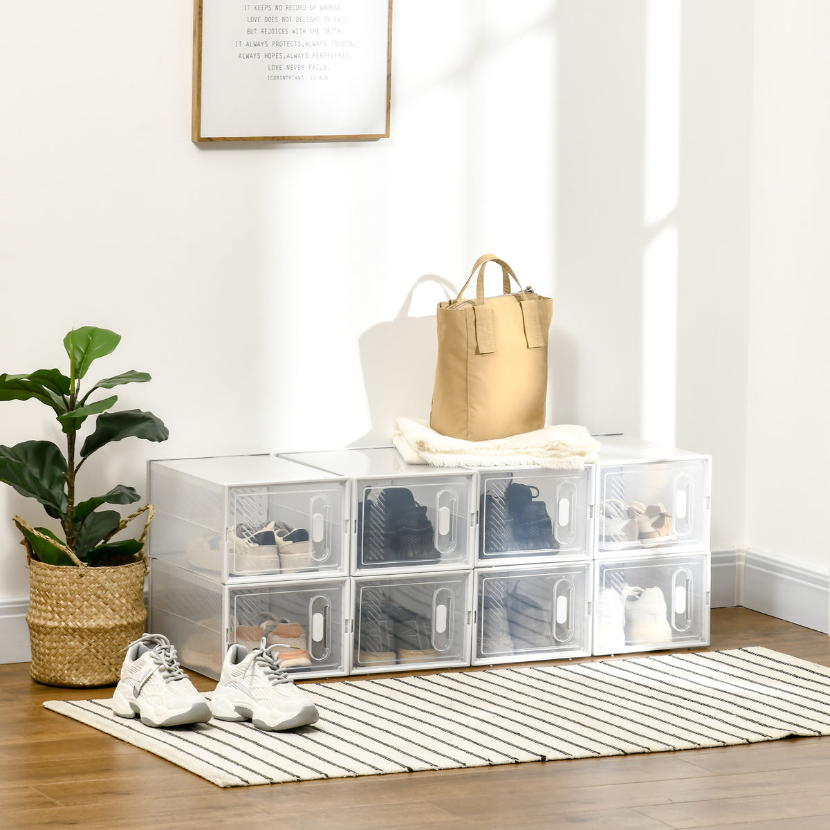 Modulares Schuhregal mit 8 Würfelfächern