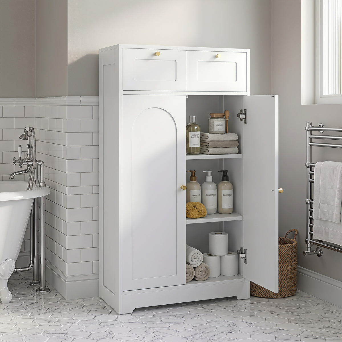 Badschrank 60 cm mit 2 Schubladen