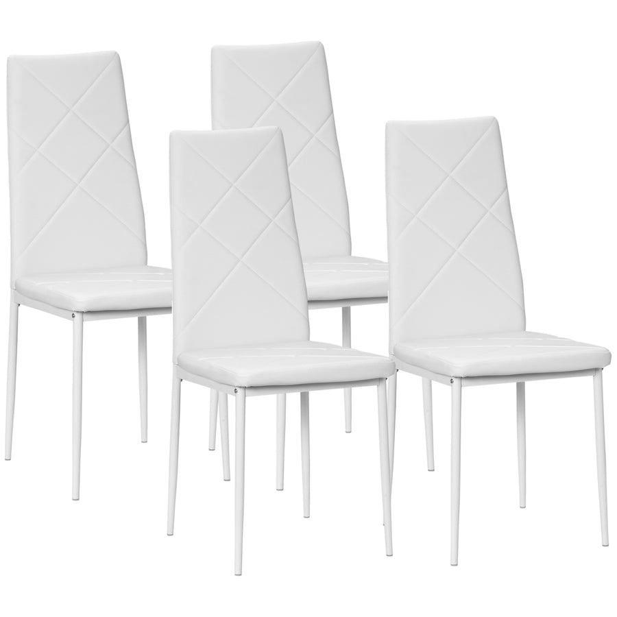 4er-Set Esszimmerstühle mit Rautensteppung