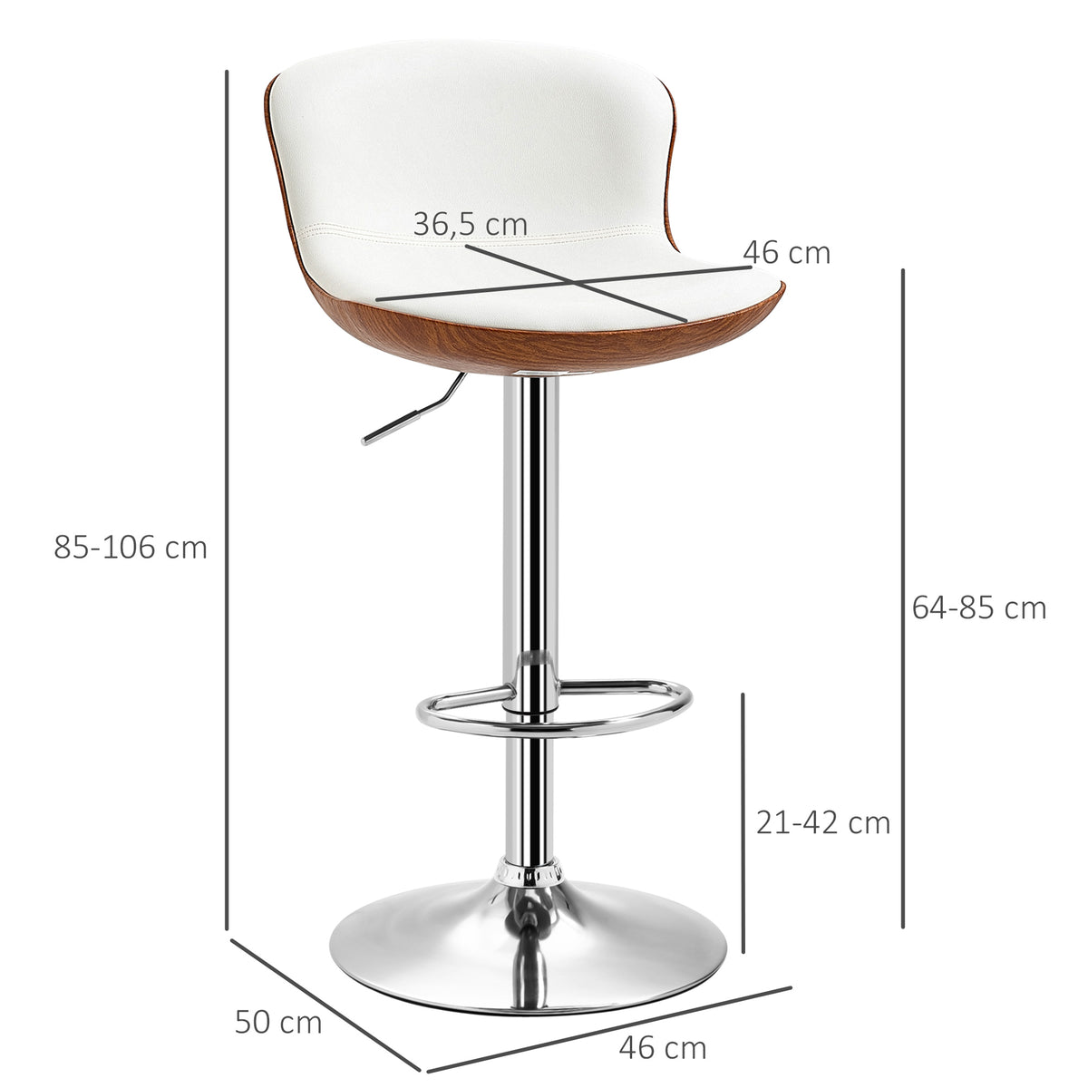 2er-Set höhenverstellbare Barhocker mit Drehfunktion