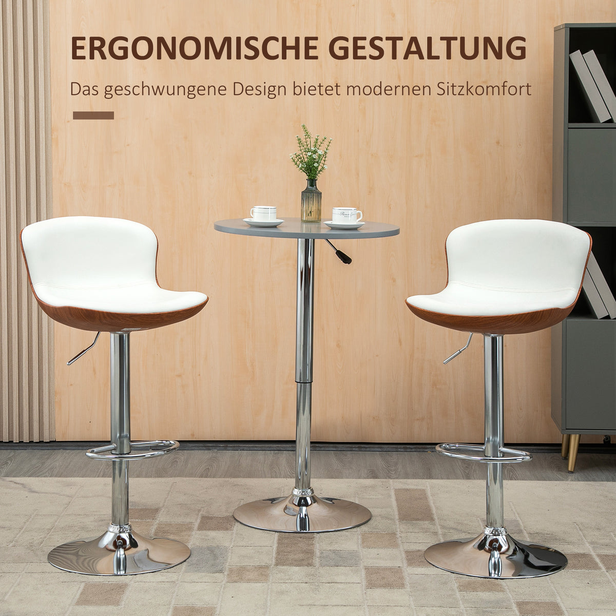 2er-Set höhenverstellbare Barhocker mit Drehfunktion