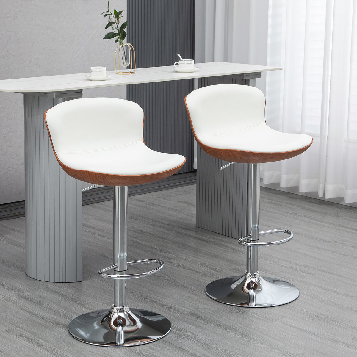2er-Set höhenverstellbare Barhocker mit Drehfunktion