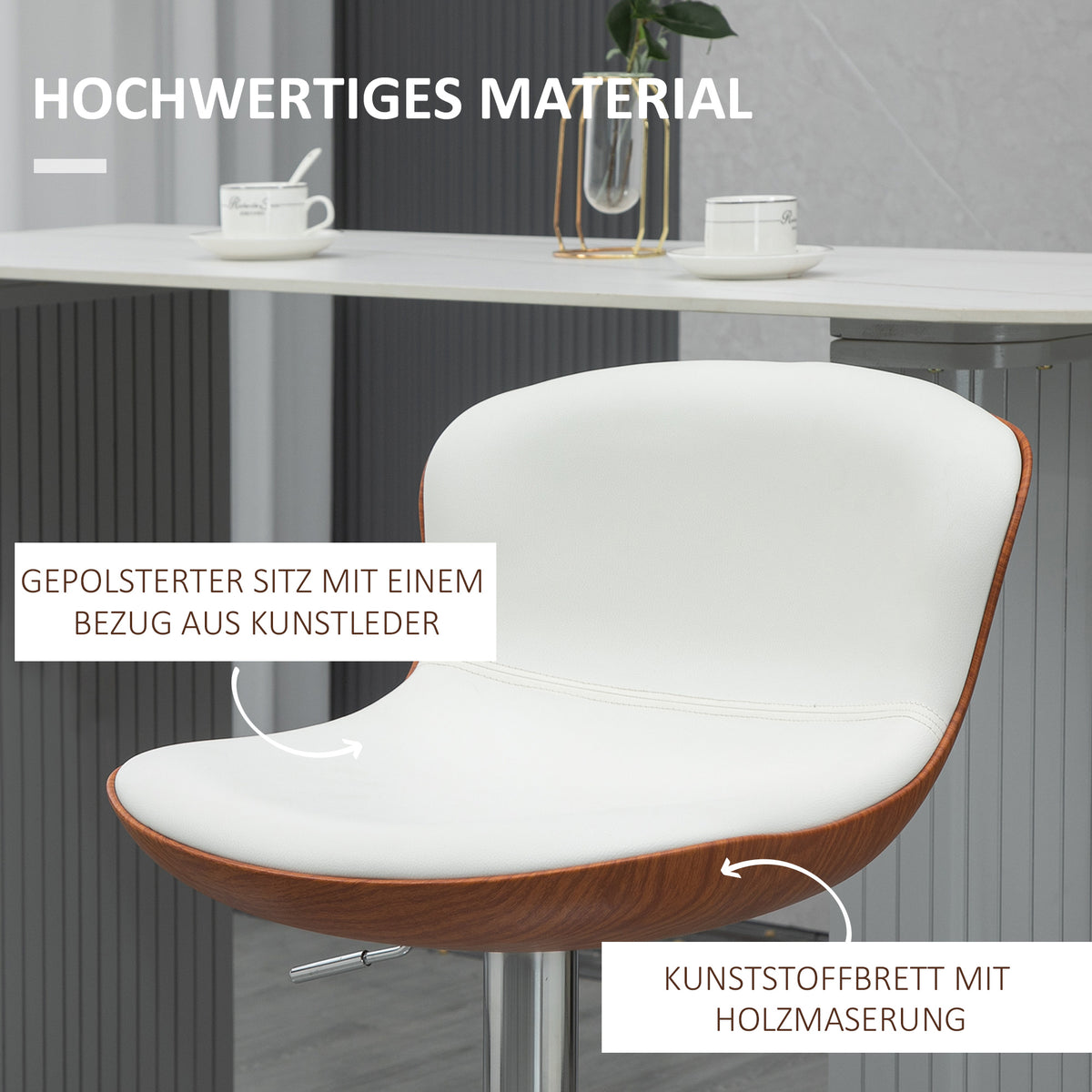 2er-Set höhenverstellbare Barhocker mit Drehfunktion