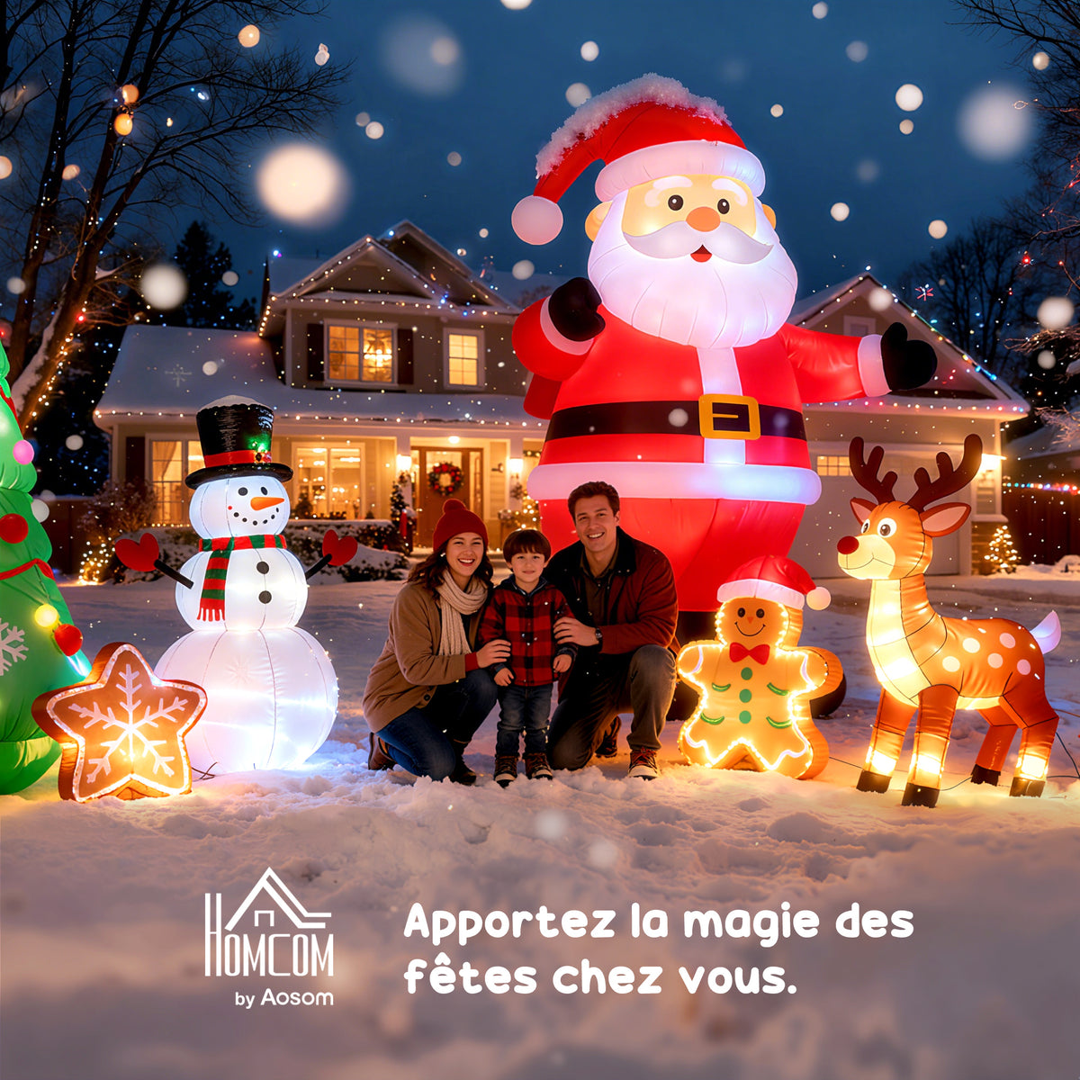 Aufblasbare Weihnachtsfigur mit LED-Beleuchtung