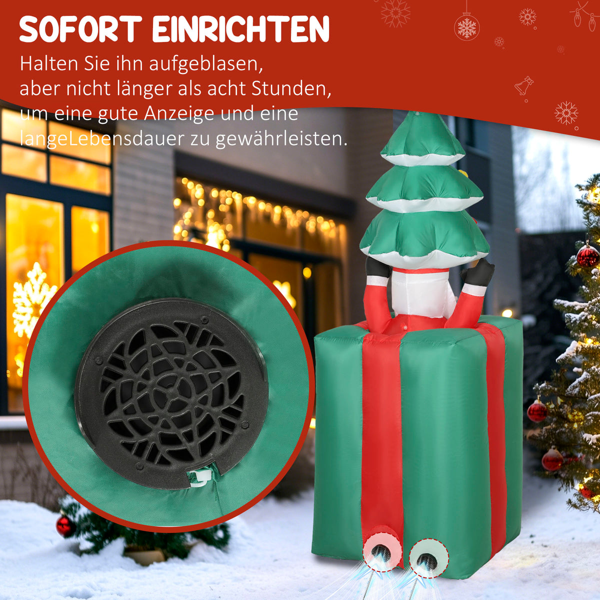 Aufblasbare Weihnachtsfigur mit LED-Beleuchtung
