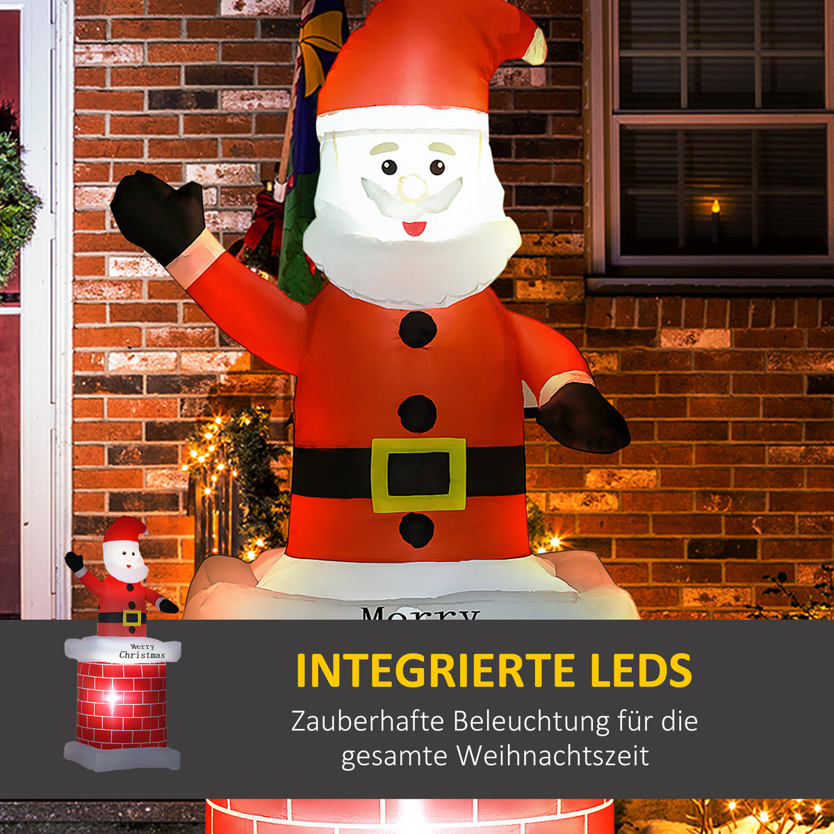 Aufblasbare Weihnachtsfigur mit LED-Beleuchtung