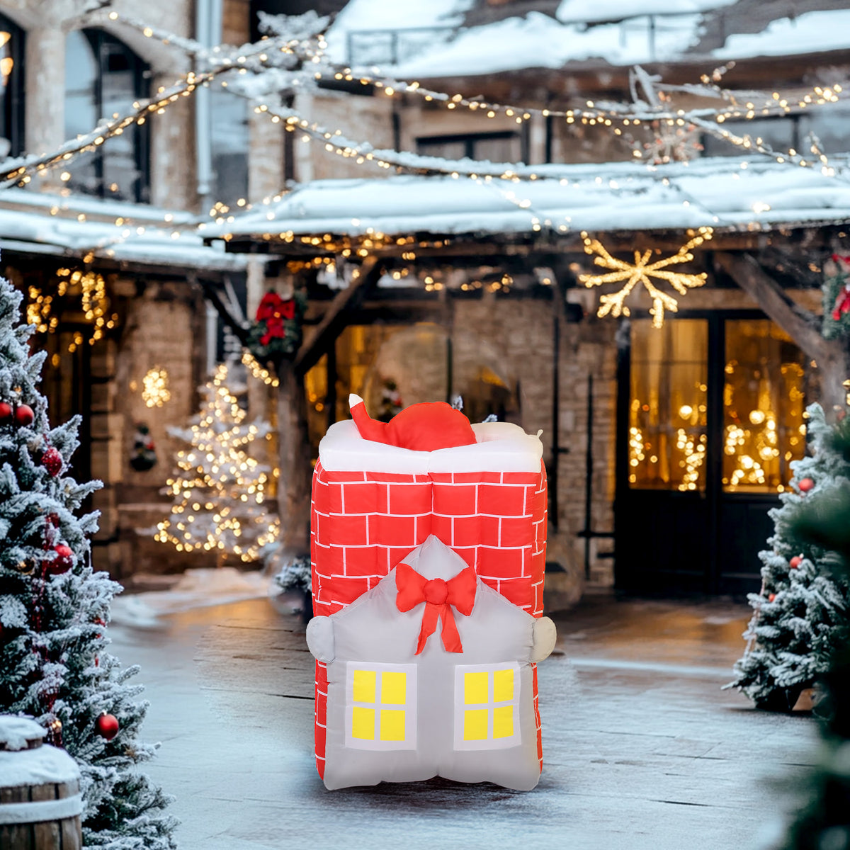 Aufblasbare Weihnachtsfigur mit LED-Beleuchtung