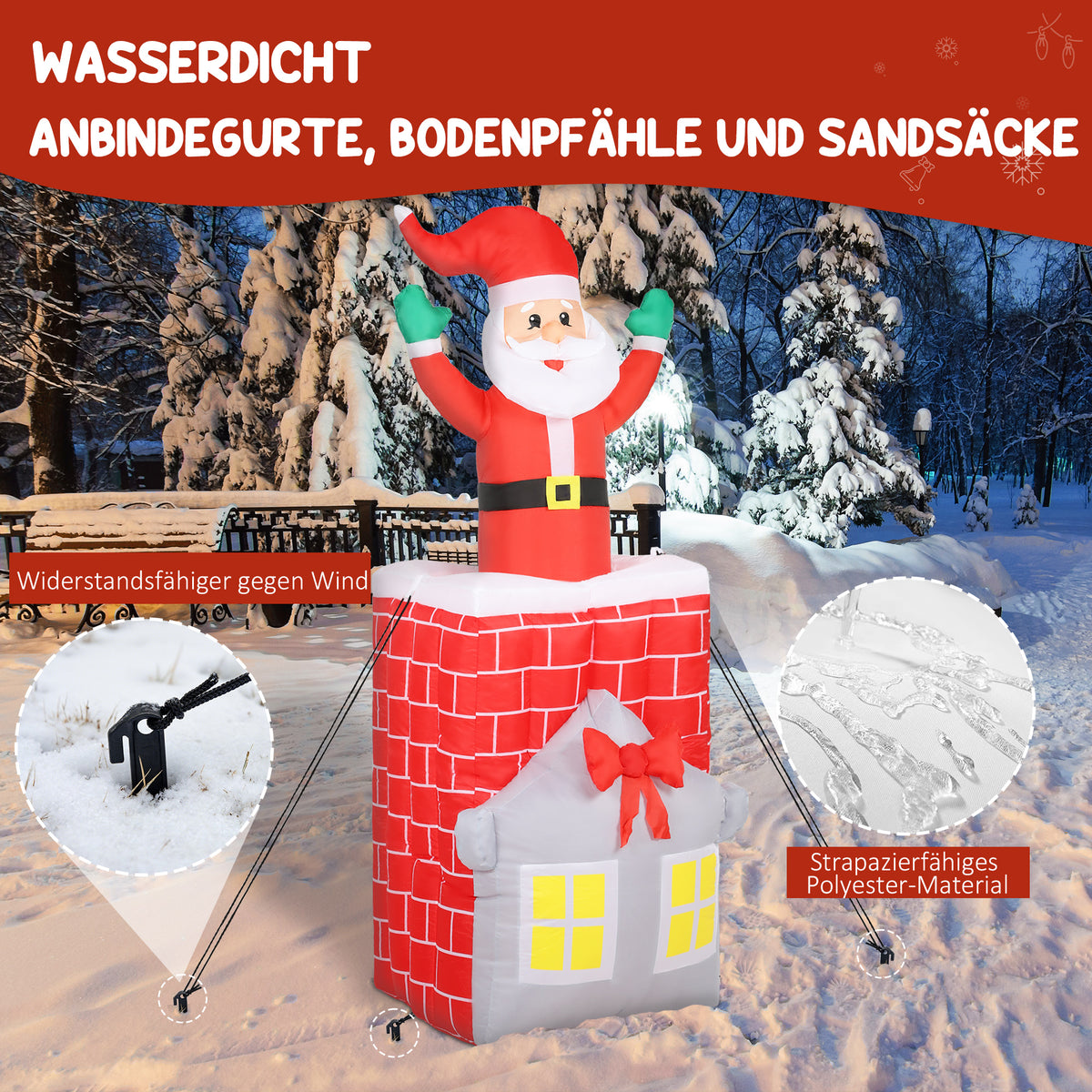 Aufblasbare Weihnachtsfigur mit LED-Beleuchtung