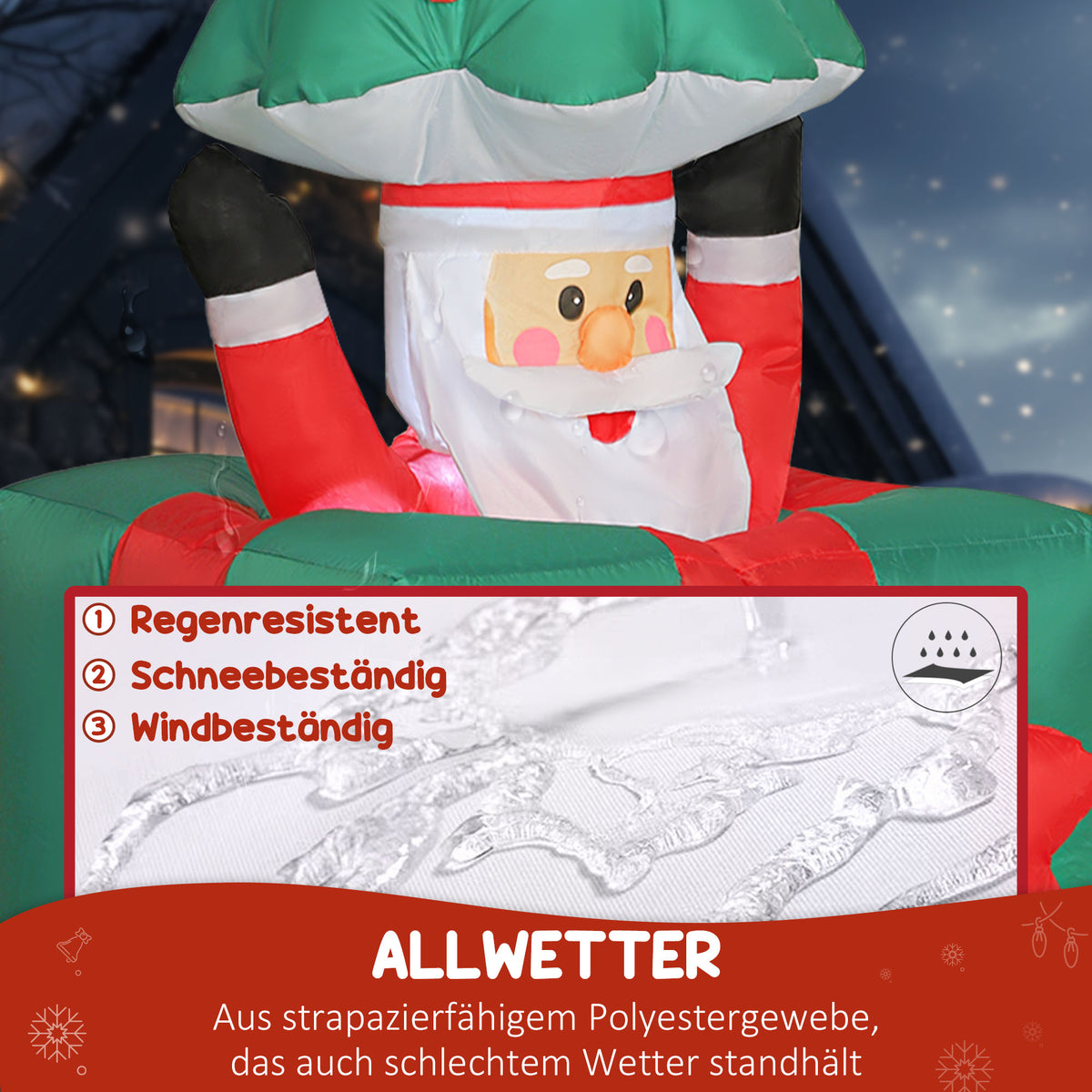Aufblasbare Weihnachtsfigur mit LED-Beleuchtung